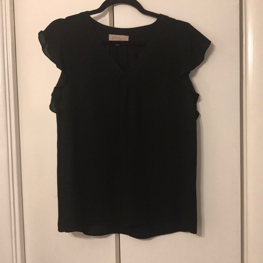 Black ruffled sleeves Philosophy shirt
